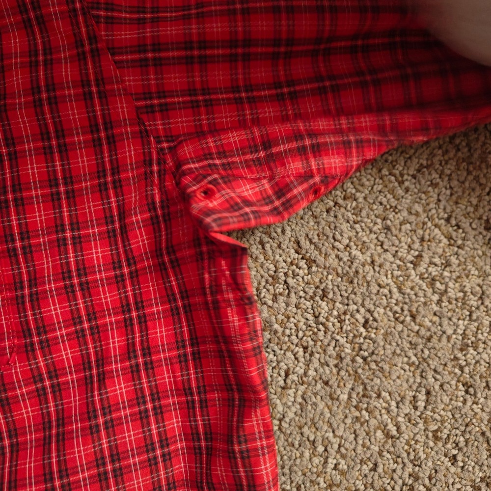 NWOT Ariat Pro Series Mens Red Plaid Long Sleeve‎ Button Up Shirt Fitted Size L - Picture 16 of 16